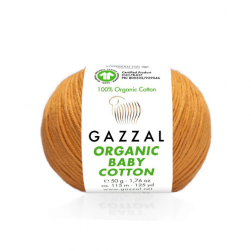 Organic Baby Cotton (Gazzal) 443 св.оранжевый, пряжа 50г