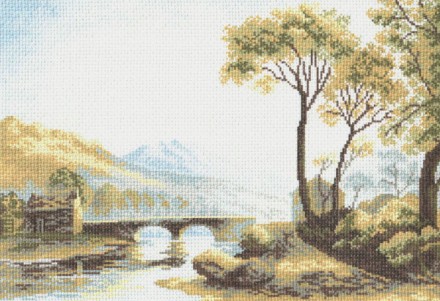 829 &quot;Мост через реку&quot; канва с нанесенным рисунком