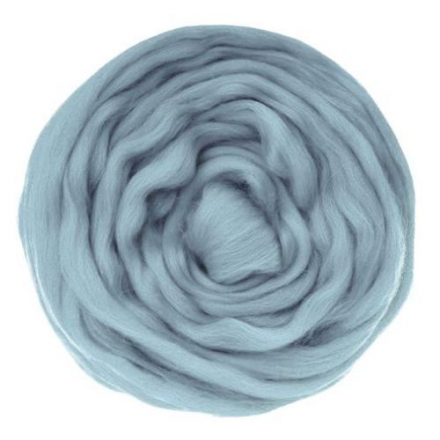 15 тем.голубой, ТКФ тонкая мериносовая шерсть для валяния 50г