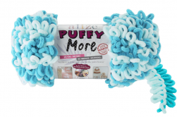 Puffy More (Alize) 6409 св.голубой-бирюза, пряжа 150г