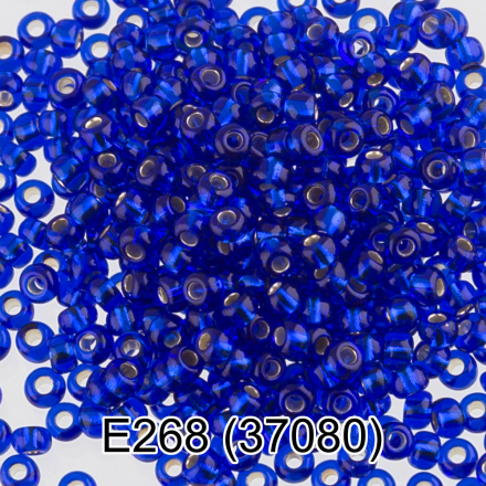 37080 (E268) яр.синий круглый бисер Preciosa 5г