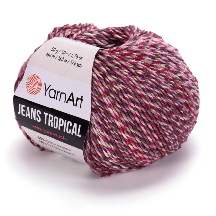 Jeans Tropical (Yarnart) 619 бордо меланж, пряжа 50г