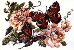 42-06 «Пионы и бабочки» набор для вышивания крестом