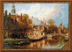 1189 «Амстердам. Старая церковь и Церковь св. Николая Чудотворца» набор для вышивания крестом