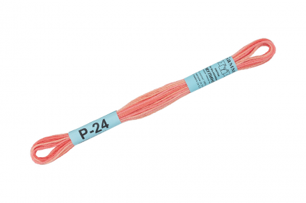 Р-24 св.коралловый-св.розовый, нитки мулине меланж Gamma 8м