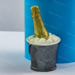 &quot;Шампанское в ведерке 3D&quot; формочка для мыла силиконовая