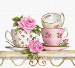 BA2327 &quot;Чайные чашки с розами&quot; набор для вышивки крестом