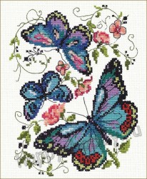 42-03 «Синие бабочки» набор для вышивания крестом