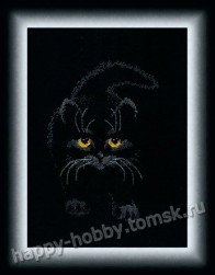 М-142 &quot;Черный котик&quot; набор для вышивания крестом