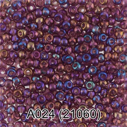 21060 (A024) сиреневый радужный круглый бисер Preciosa 5г