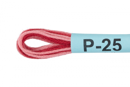 Р-25 т.красный-розовый, нитки мулине меланж Gamma 8м