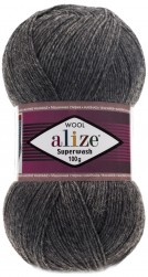 Superwash Wool (Alize) 182 т.серый меланж, пряжа 100г