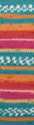 Superwash Wool (Alize) 7839 изумруд-оранж-мальва, пряжа 100г