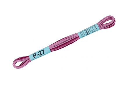 Р-27 бордовый-св.розовый, нитки мулине меланж Gamma 8м