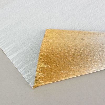 Бумага гофрированная 802/3 золотисто-серебристый металл, 50 см х 2,5 м