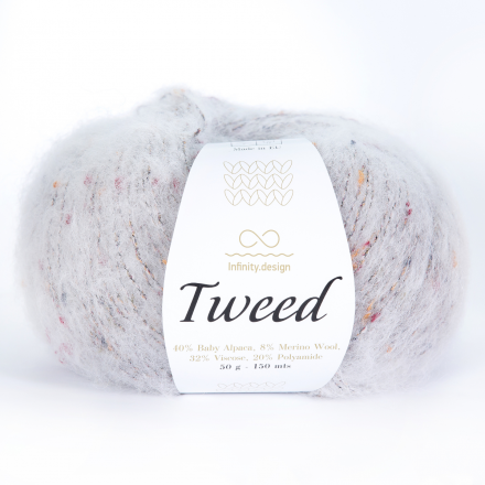Tweed (Infinity) 1032 светлый серый, пряжа 50г