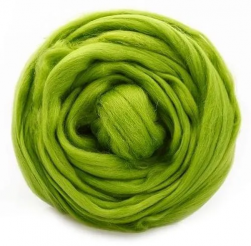 252 зеленый горошек, ТКФ тонкая мериносовая шерсть для валяния 50г