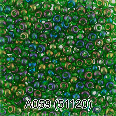 51120 (A059) зеленый радужный круглый бисер Preciosa 5г