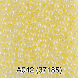 37185 (A042) бл.желтый перламутровый бисер, 5г.