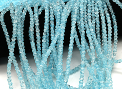 Кварц снежный тонированный цв.небесно голубой, бусины 4мм 97шт