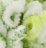 Puffy Fine Color (Alize) 7627 белый-зеленый-салат, пряжа 100г