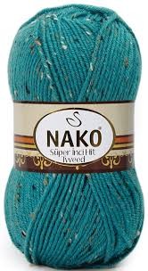 Tweed Super Hit (Nako) 6634 морская волна, пряжа 100г