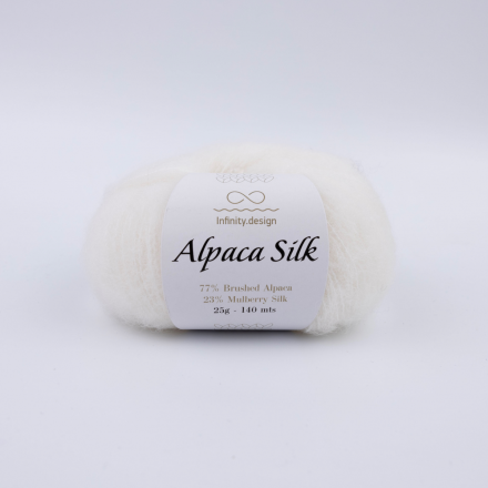 Alpaca Silk (Infinity) 1002 белый, пряжа 25г