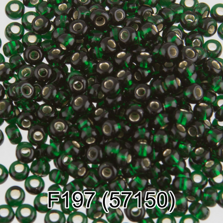 57150 (F197) т.зеленый круглый бисер Preciosa 5г