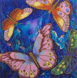 БН-5015 &quot;Бабочки в ночных цветах&quot; набор для вышивки бисером
