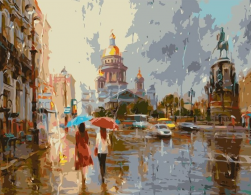 VA-1508 &quot;Летний дождь в Питере (худ.  Ковалёв В)&quot; картина по номерам