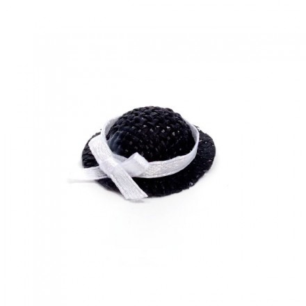 AM0101104 Шляпка дамская плетенная 3х1 см, черная