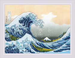 0100 РТ &quot;Большая волна в Канагаве&quot; по мотивам гравюры К. Хокусая&quot; набор с частичной вышивкой