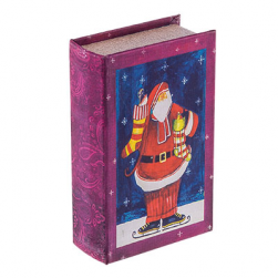 BBK-01 015 шкатулка-книга &quot;Санта на коньках&quot;