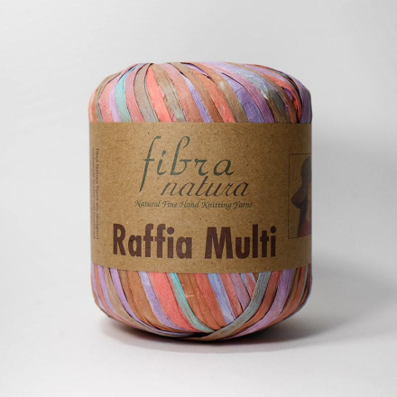 Raffia Multi (Fibra Natura) 117-10 розовый-синий, пряжа 35г