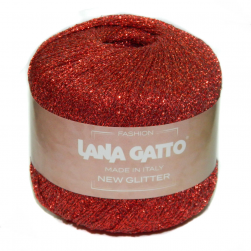 New Glitter (Lana Gatto) 8585 красно-оранжевый, пряжа 25г