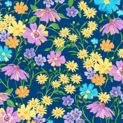 Wildflowers FLH-20288-9 Navy, ткань для пэчворка 50х55 см