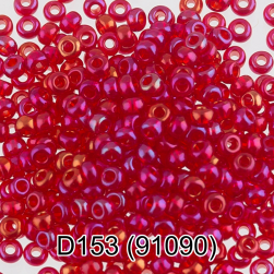 91090 (D153) малиновый радужный круглый бисер Preciosa 5г
