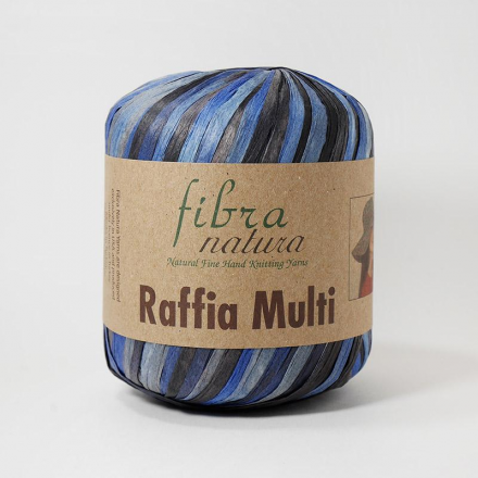 Raffia Multi (Fibra Natura) 117-07 сине-серый, пряжа 35г