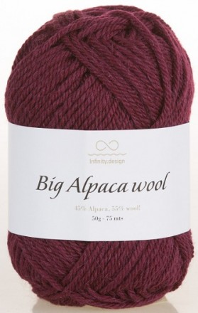 Big Alpaca Wool (Infinity) 4654 бордовый, пряжа 50г