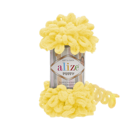Puffy (Alize) 216 желтый, пряжа 100г