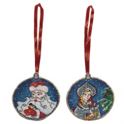 ИГ-1535 &quot;Новогоднее украшение. Дед Мороз и Снегурочка&quot; набор для вышивания крестом