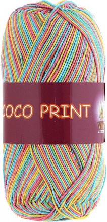 Coco print (Vita) 4680 радуга, пряжа 50г