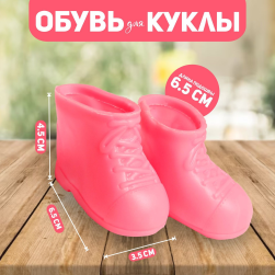 3495198 ботинки для куклы &quot;Бантики&quot; 6,5 см, цвет розовый