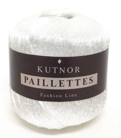 Paillettes (Kutnor) 180 белый, пряжа 50г