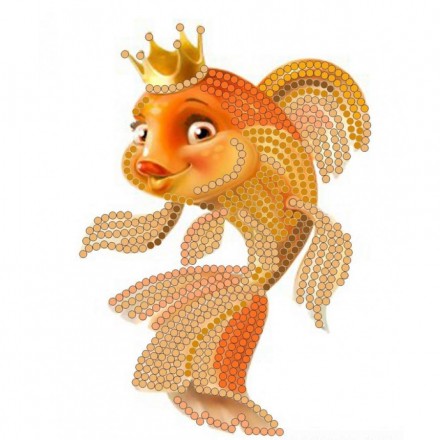 8107 &quot;Золотая рыбка&quot; ткань с рисунком для вышивки бисером