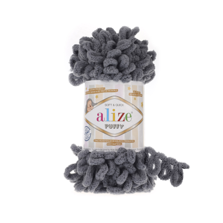 Puffy (Alize) 87 серый, пряжа 100г
