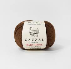 Baby wool (Gazzal) 807 коричневый, пряжа 50г