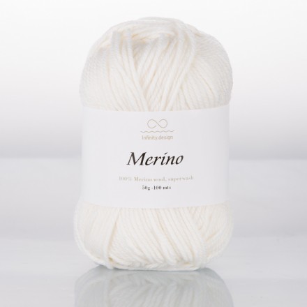 Merino (Infinity) 1001 белый, пряжа 50г