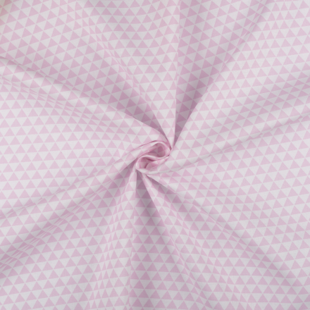Бабушкин сундучок, БС-45 треугольники розовый, ткань для пэчворка 50х55 см