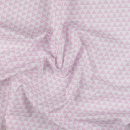 Бабушкин сундучок, БС-45 треугольники розовый, ткань для пэчворка 50х55 см